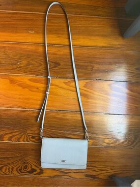 Michael Kors Light Gray Leather Crossbody Purse